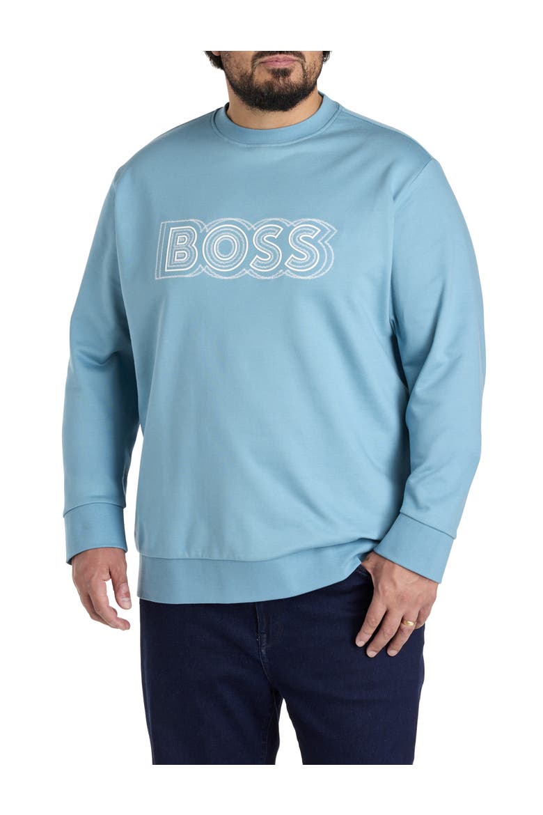 Big & Tall Soleri Crewneck Sweatshirt, Main, color, PASTEL BLUE