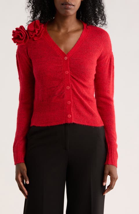 Metallic Rosette Cardigan