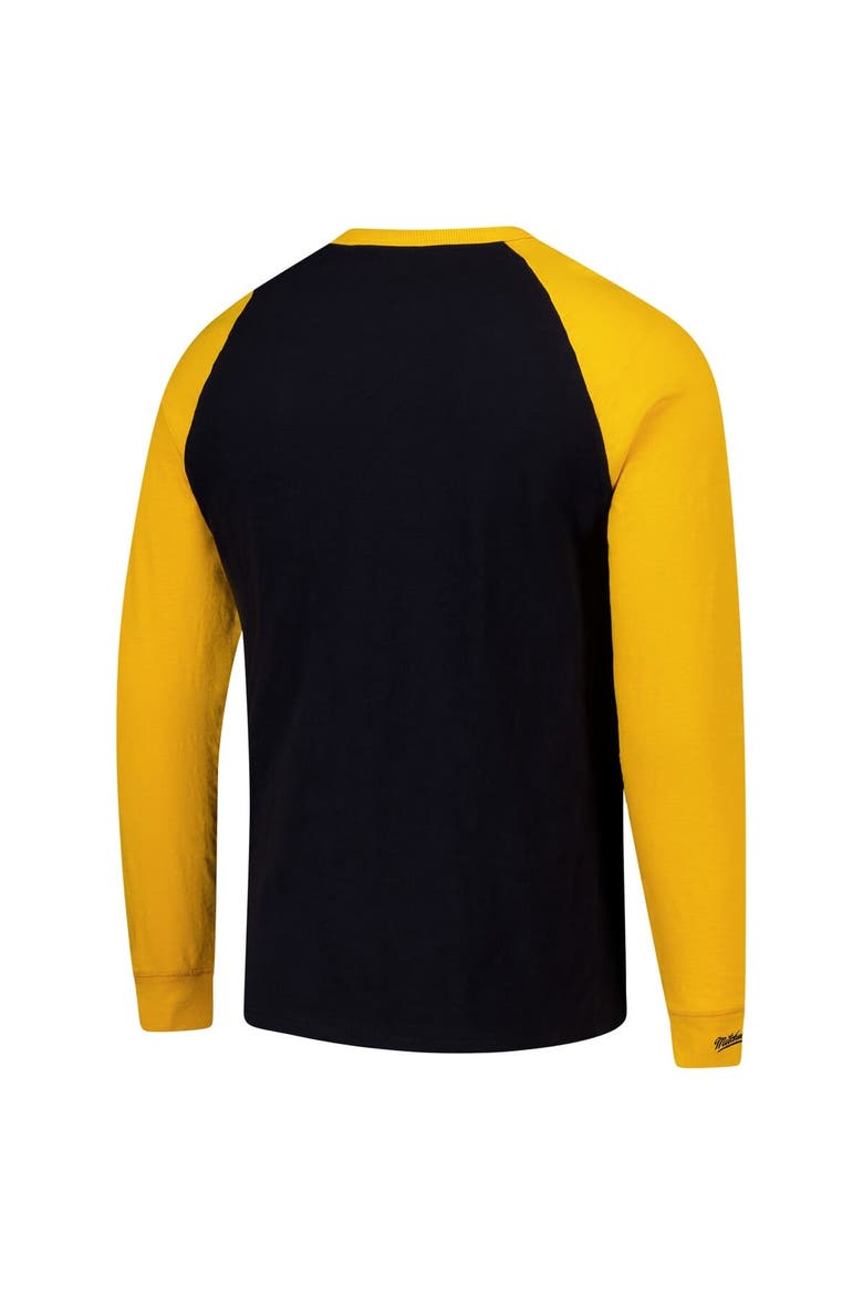 Men's Mitchell & Ness  Black/Gold Pittsburgh Penguins Legendary Slub Raglan Long Sleeve T-Shirt, Alternate, color, Black