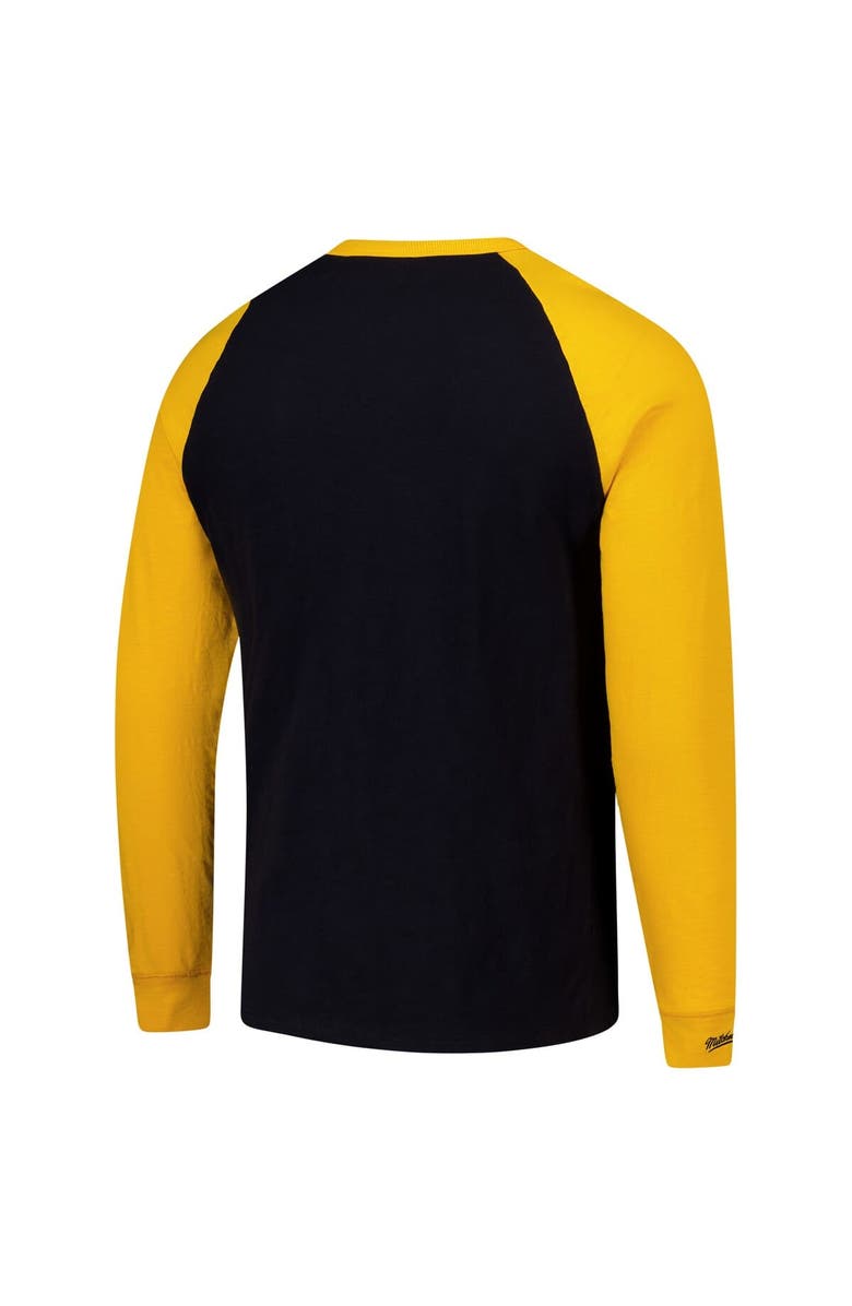 Mitchell & Ness Men's Mitchell & Ness  Black/Gold Pittsburgh Penguins Legendary Slub Raglan Long Sleeve T-Shirt, Alternate, color, 