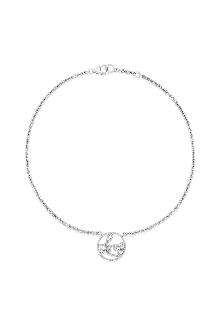 Diamond "Love" Script Necklace, Alternate, color, Sterling Silver