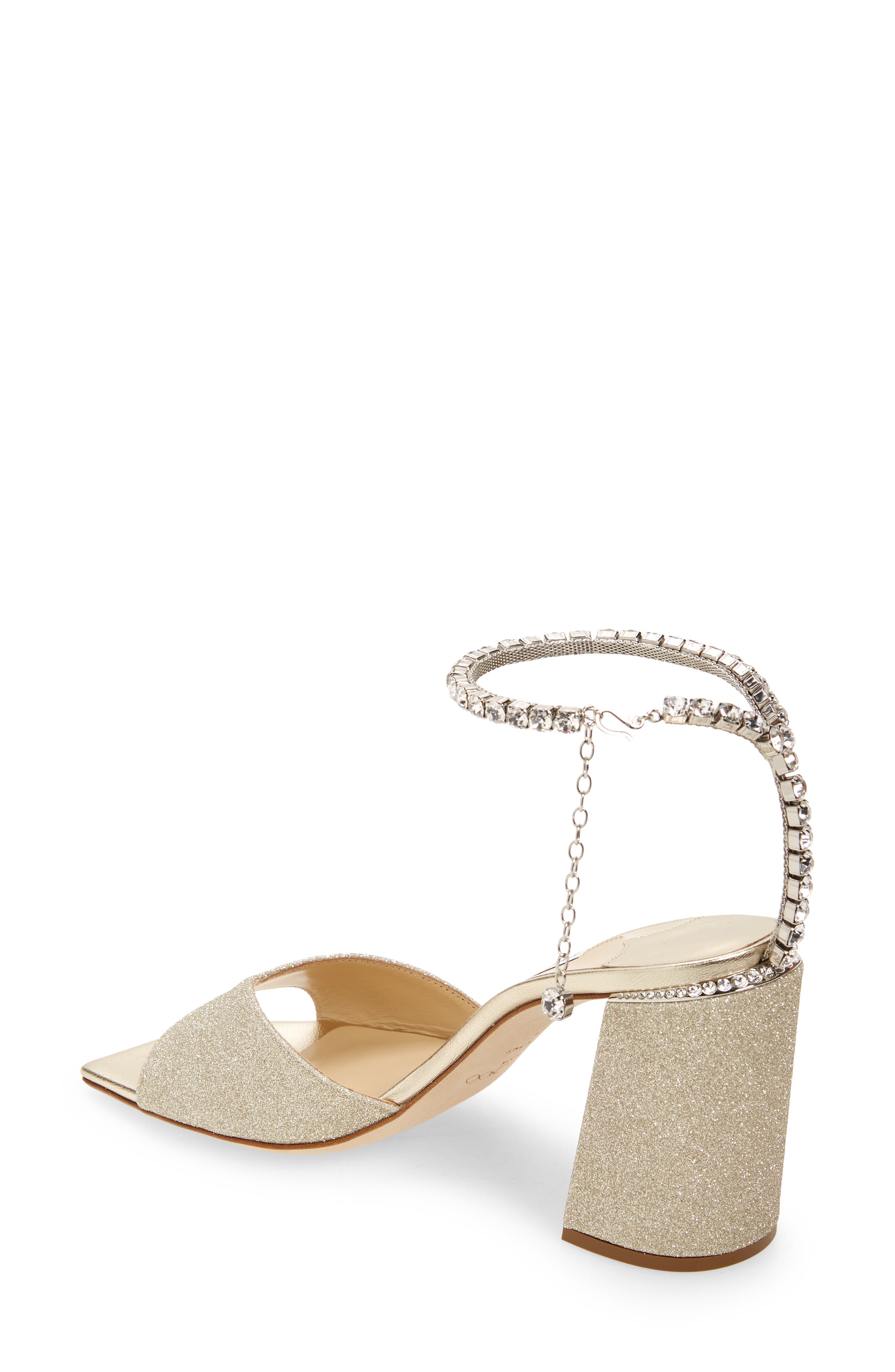 Jimmy Choo Saeda Crystal Ankle Strap Sandal, Alternate, color, 