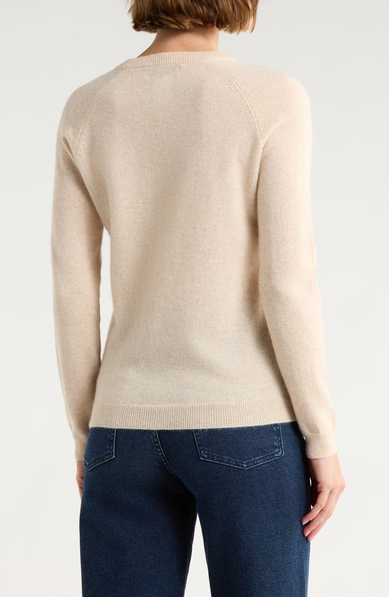 Magaschoni Puppy Cashmere Sweater, Alternate, color, Creamy Heather Combo