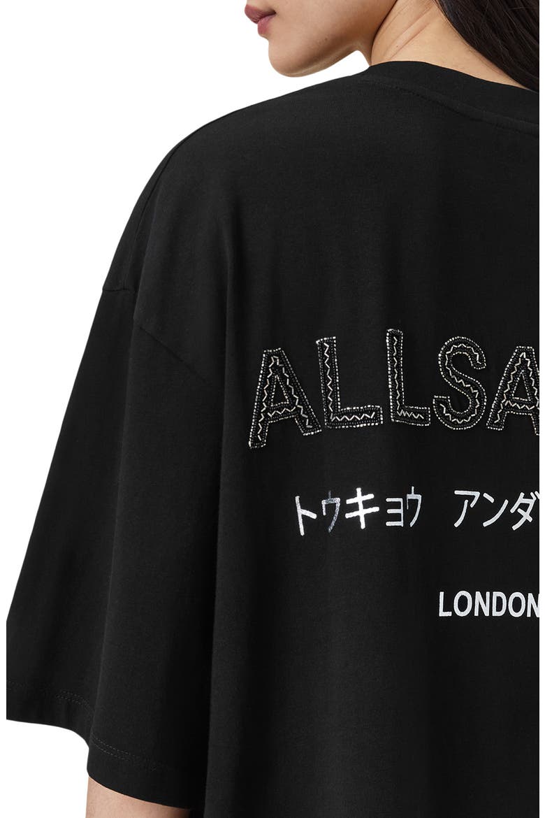 Under Amelie Oversize Cotton Graphic T-Shirt, Alternate, color, BLACK