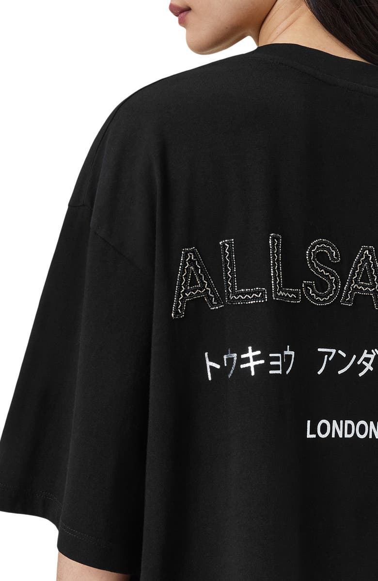AllSaints Under Amelie Oversize Cotton Graphic T-Shirt, Alternate, color,