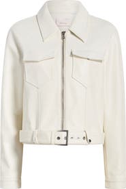 Cinq à Sept Saffira Belted Faux Leather Jacket