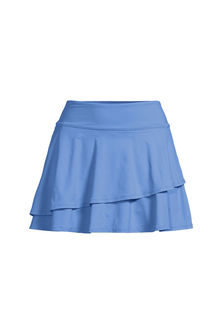 High Waisted Tulip Hem Swim Skort, Alternate, color, Lake Blue