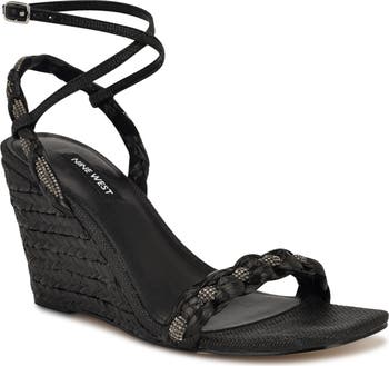 【NINE WEST】Nashy ウェッジ サンダル Nine West Nashy Ankle Strap Espadrille Wedge Sandal (Women