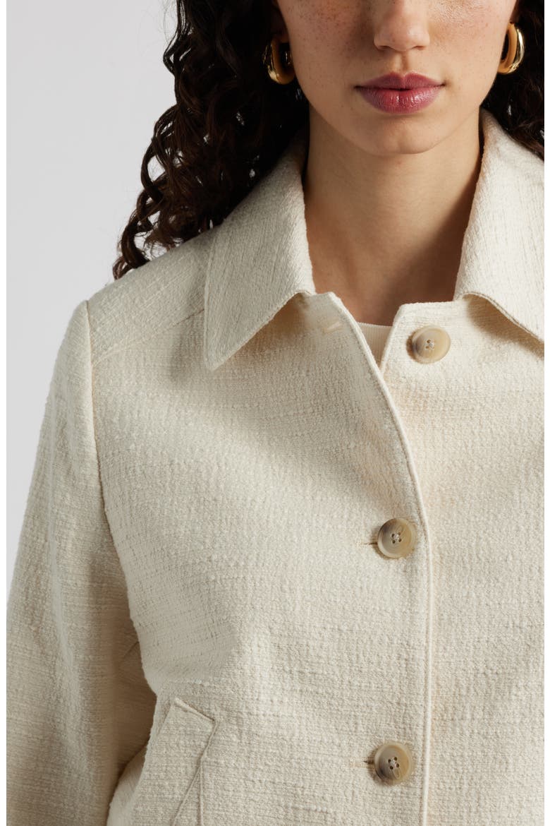 Textured Button Front Jacket, Alternate, color, IVORY BIRCH