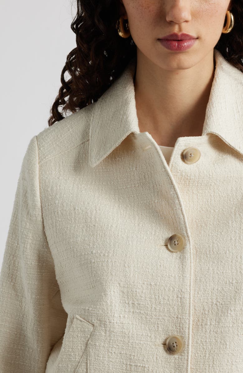 Nordstrom Textured Button Front Jacket, Alternate, color, Ivory Birch