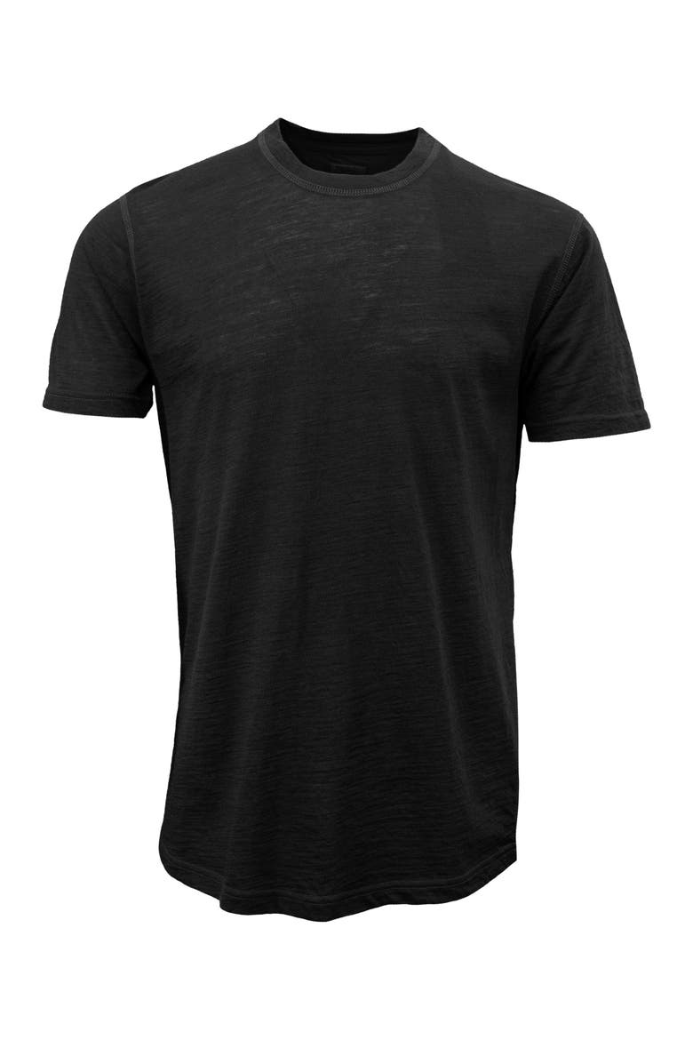 Cassius Merino Wool Jersey Crew Neck T-Shirt, Main, color, Black