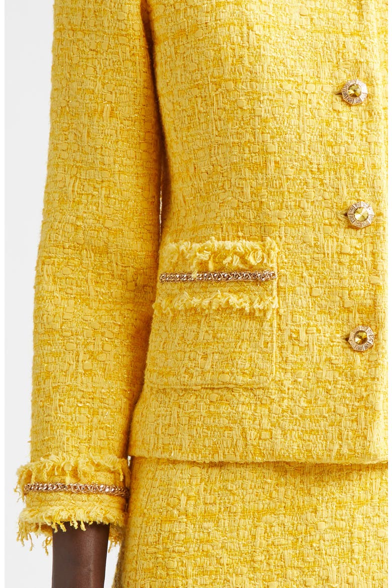 Frosted Sunshine Tweed Jacket, Alternate, color, SUNSHINE YELLOW