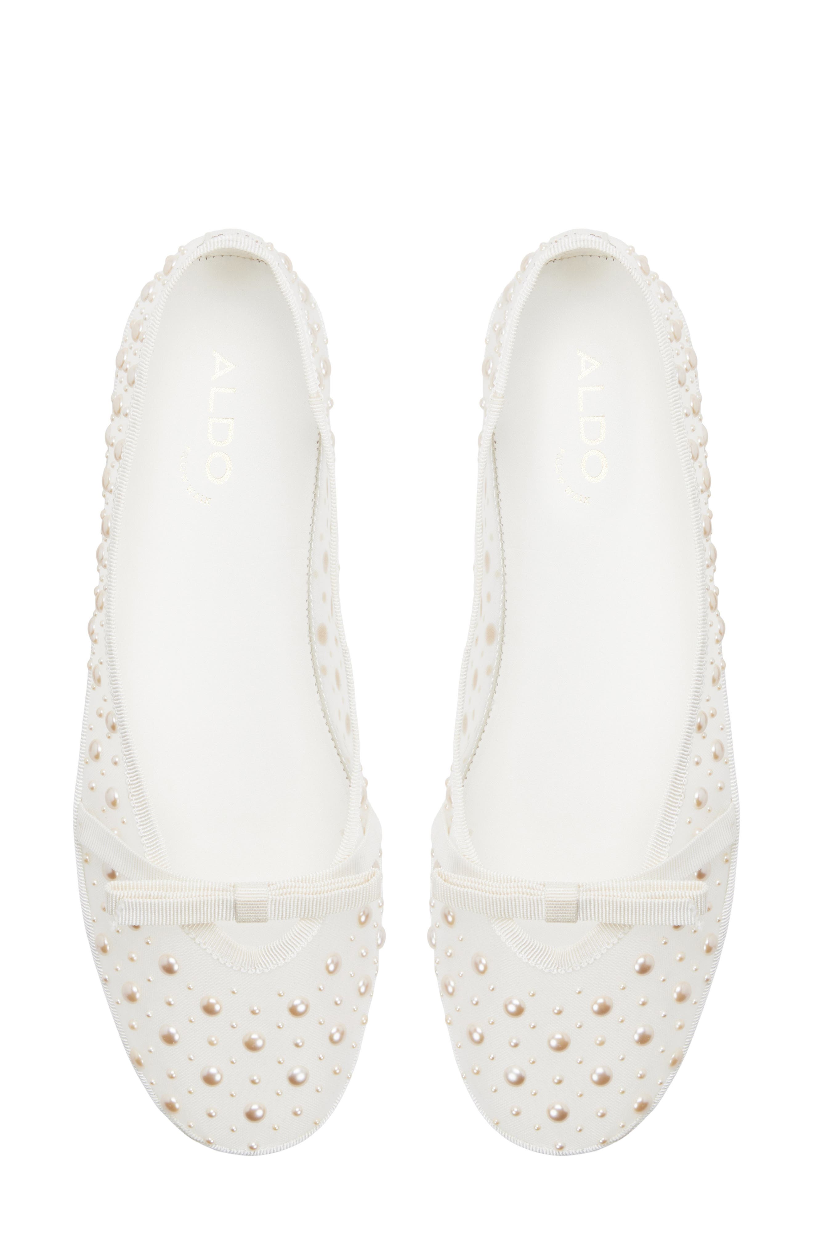 ALDO Aurabella Ballet Flat, Alternate, color, White/ Pearl