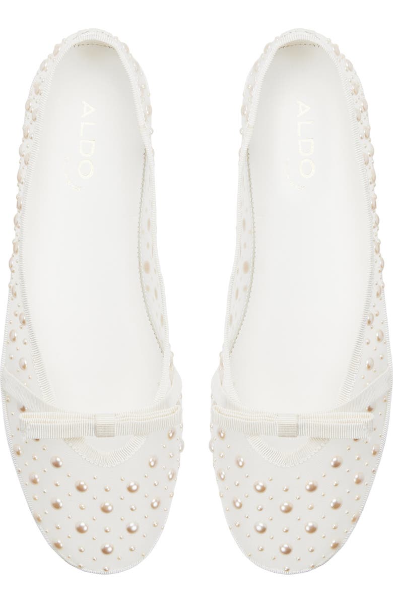 ALDO Aurabella Ballet Flat, Alternate, color, White/ Pearl
