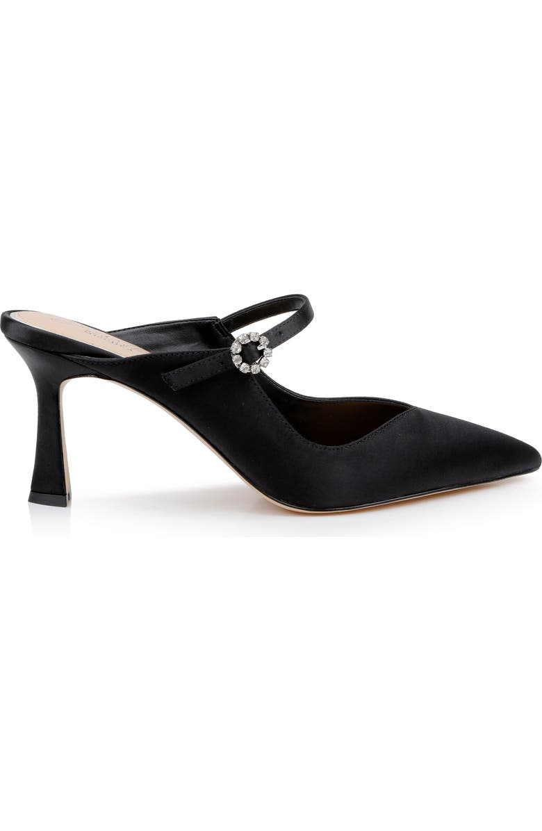 Jewel Badgley Mischka Kaylin Mary Jane Pointed Toe Mule, Alternate, color, Blacksatin