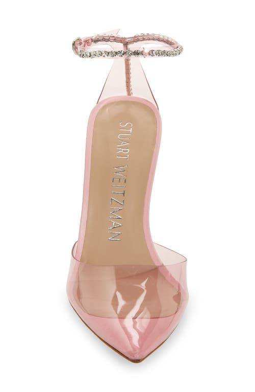 Shop Stuart Weitzman Glam 100 Strap Pump In Light Pink/cotton Ca