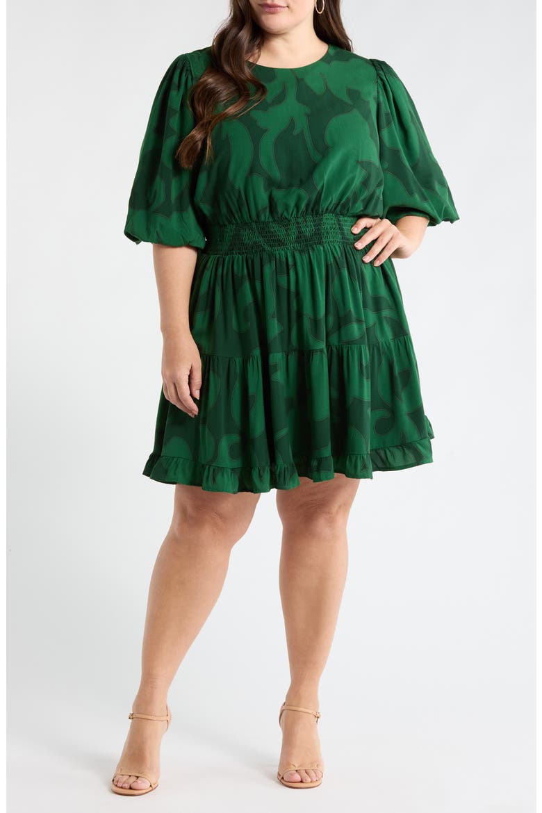 Benti Printed Dress, Main, color, EMERALD