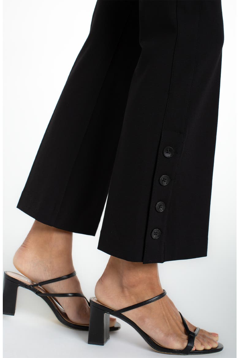 Stella Pull-On Kick Flare Ponte Pants, Alternate, color, BLACK