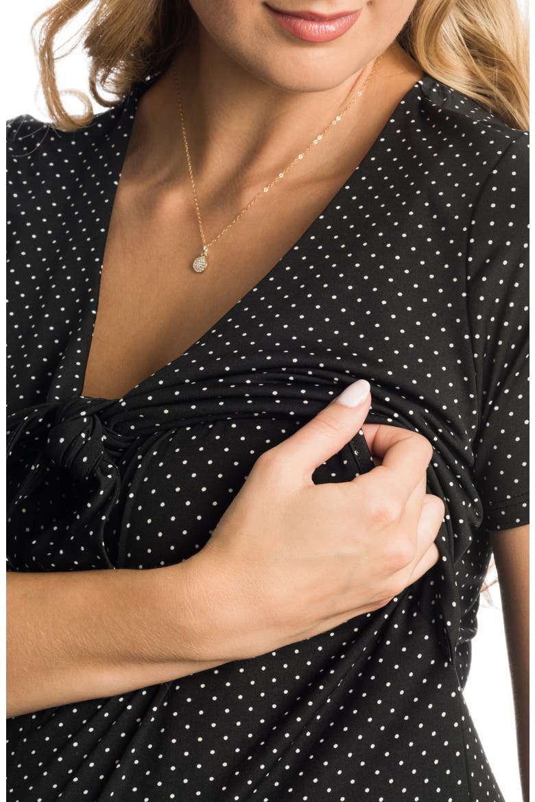 Jada Maternity/Nursing Dress, Alternate, color, BLACK DOT