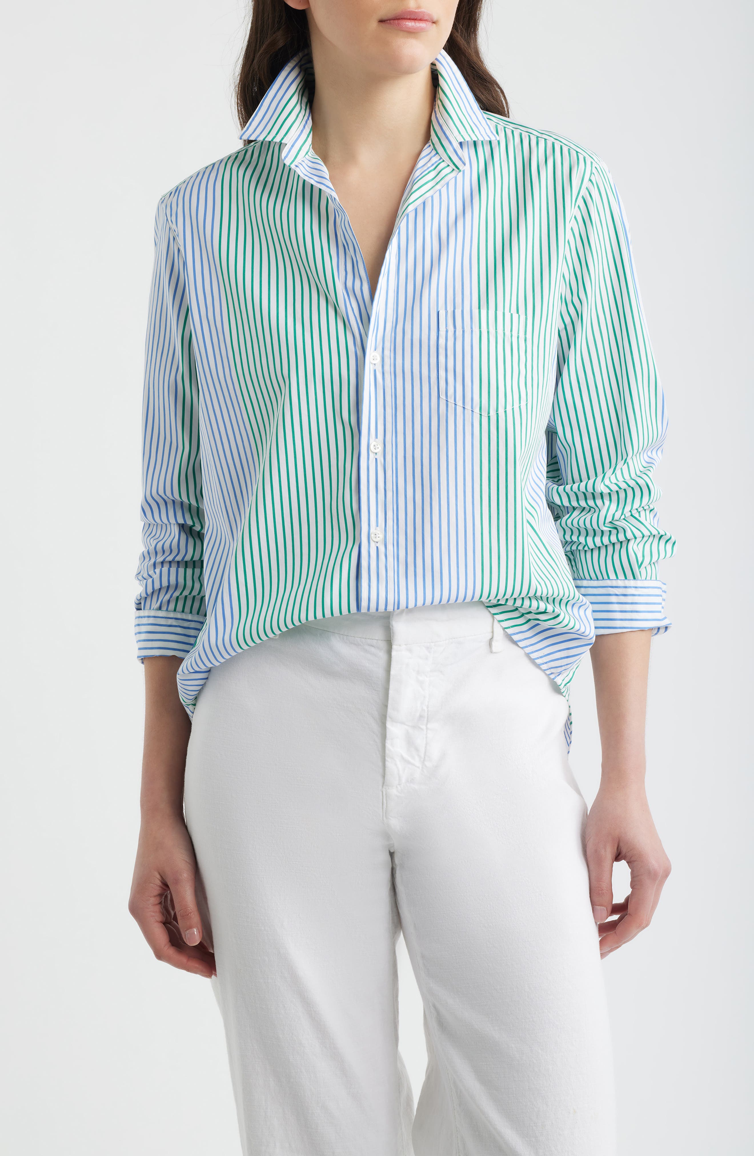 BRIGHT GREEN BLUE STRIPE