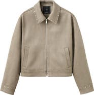 MANGO TEEN Studded Faux Suede Jacket