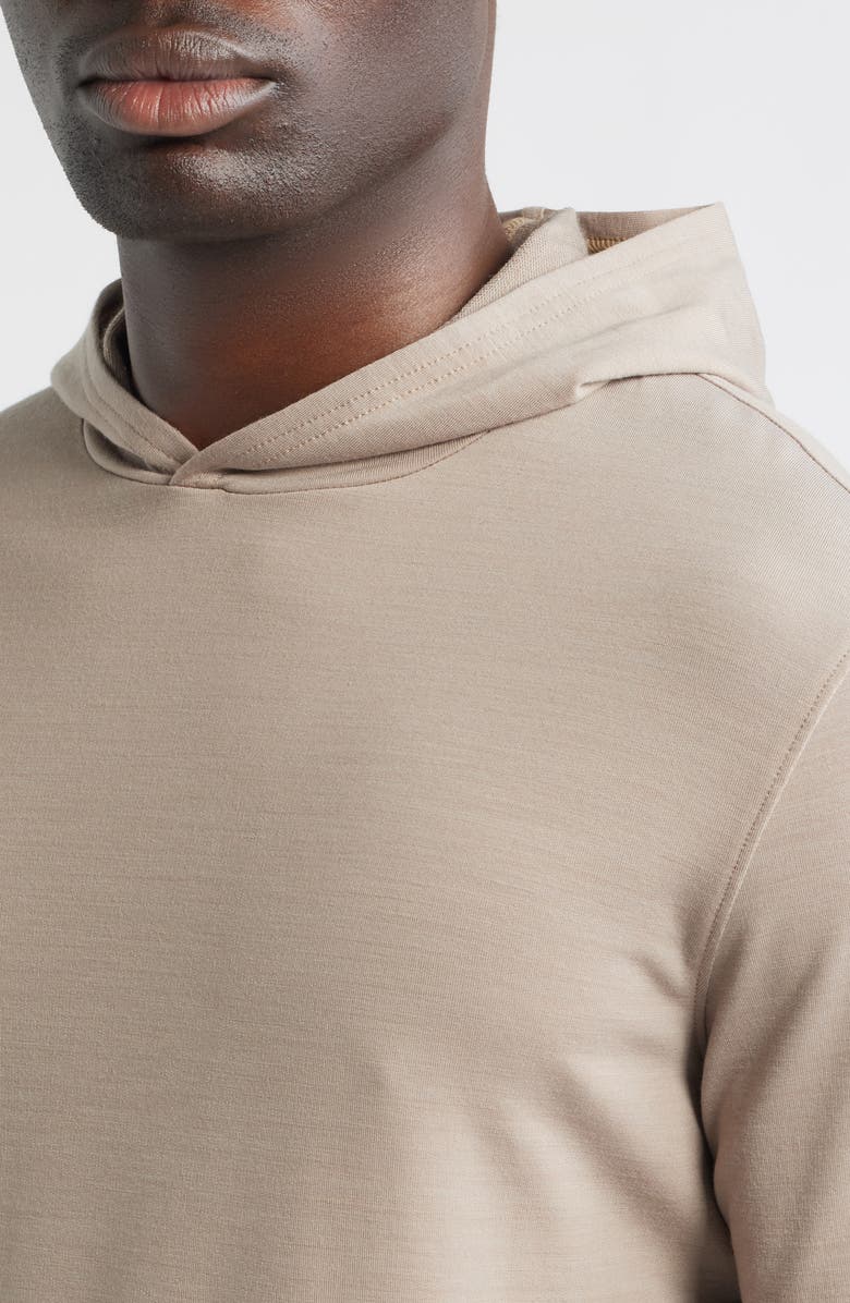 Peter Millar Crown Crafted Excursionist Flex Merino Wool Blend Hoodie, Alternate, color, Biscotti