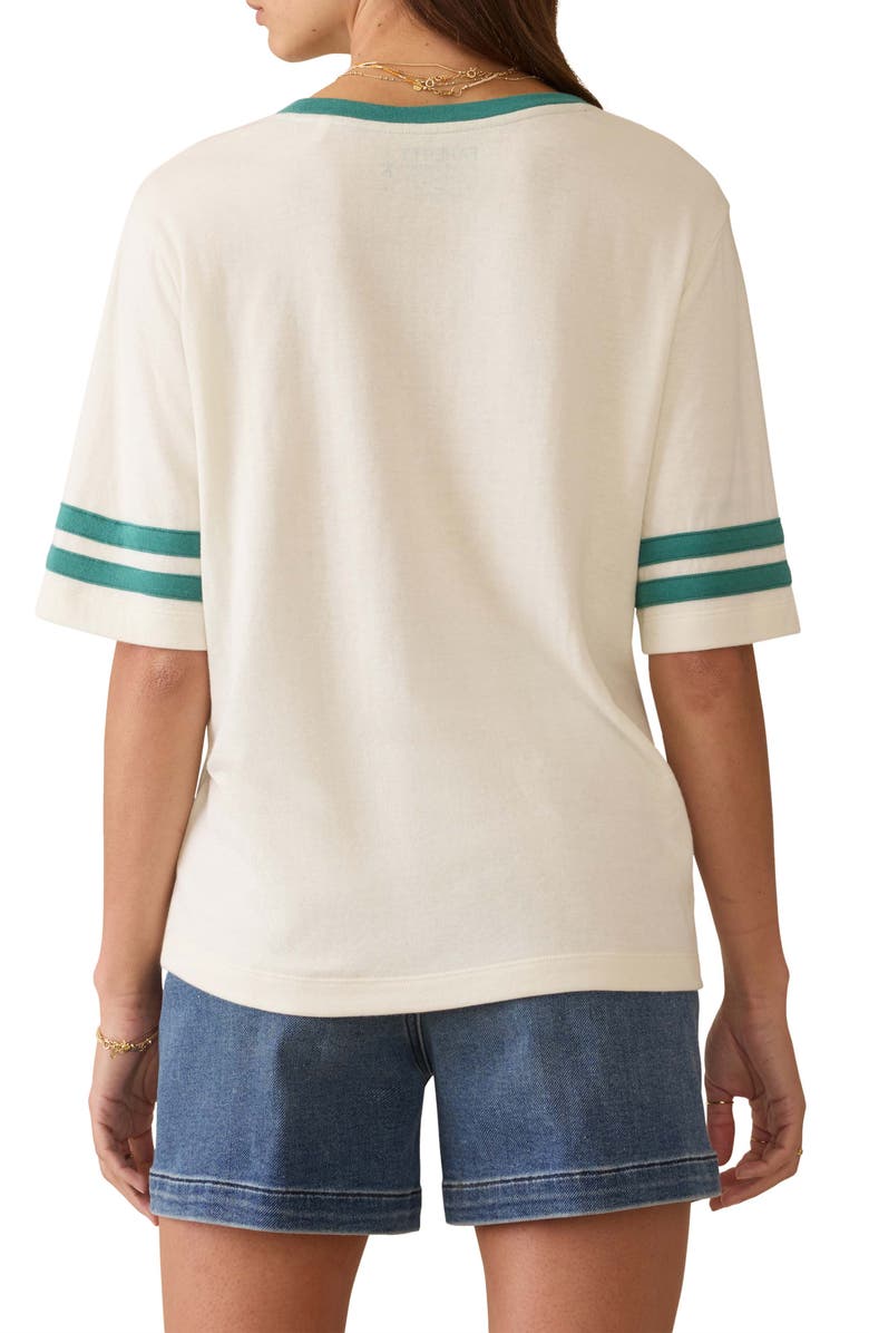 Faherty Cloud Varsity Cotton & Modal T-Shirt, Alternate, color, Egret