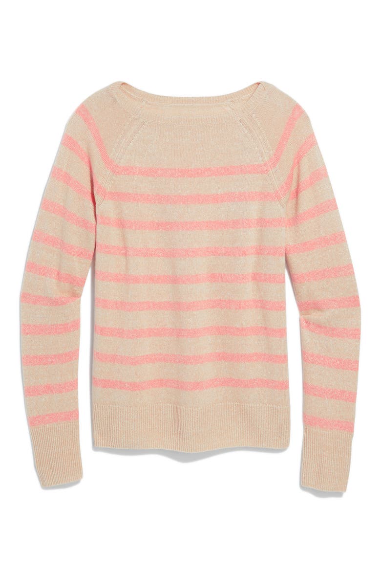 Cashere & Linen Boatneck Sweater, Alternate, color, OATMEAL HEATHER