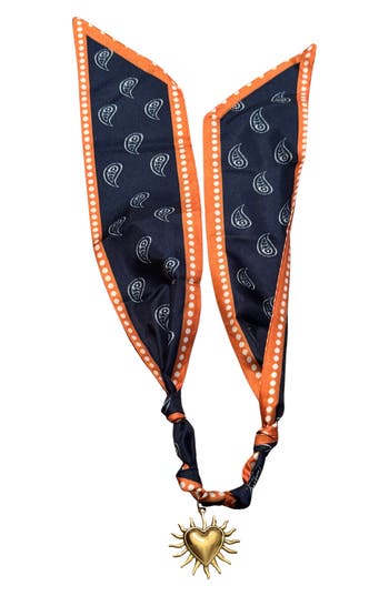 Macrae & Co . Sun Heart Charm Scarf Necklace