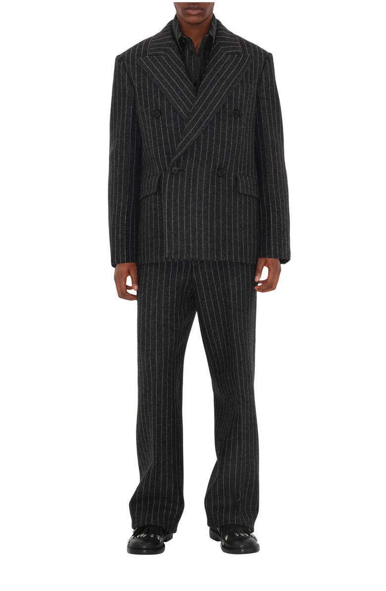 Burberry Pinstriped Wool Tailored Jacket, Main, color, 