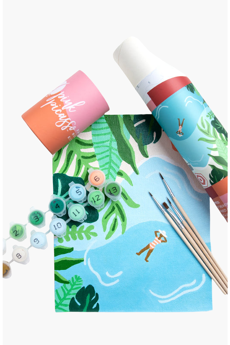 Tropic Like It's Hot Paint by Numbers Kit, Alternate, color, Light Blue / Green