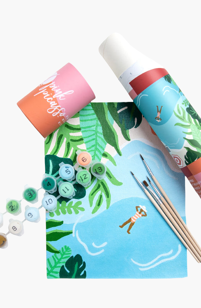Pink Picasso Kits Tropic Like It's Hot Paint by Numbers Kit, Alternate, color, Light Blue / Green