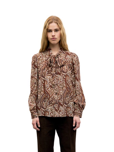 Lisie Tie Neck Paisley Shirt