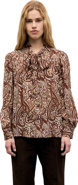 GERARD DAREL Lisie Tie Neck Paisley Shirt