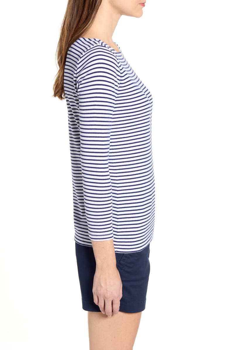 vineyard vines Stripe Simple Boatneck Cotton Blend Top, Alternate, color,