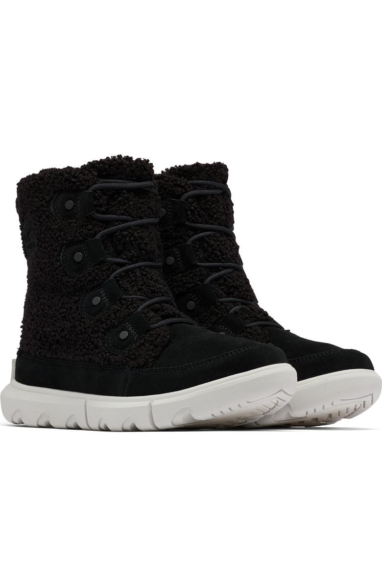 SOREL Explorer Next Joan Faux Shearling Bootie, Alternate, color, Black/ Moonstone
