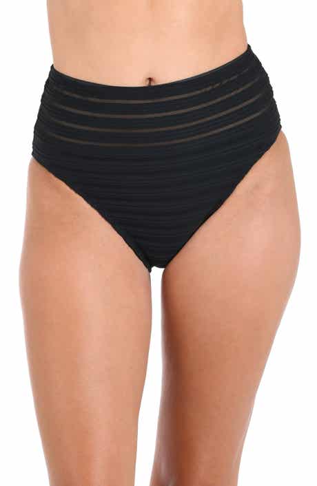 La Blanca Fluid Lines High Waist Bikini Bottoms