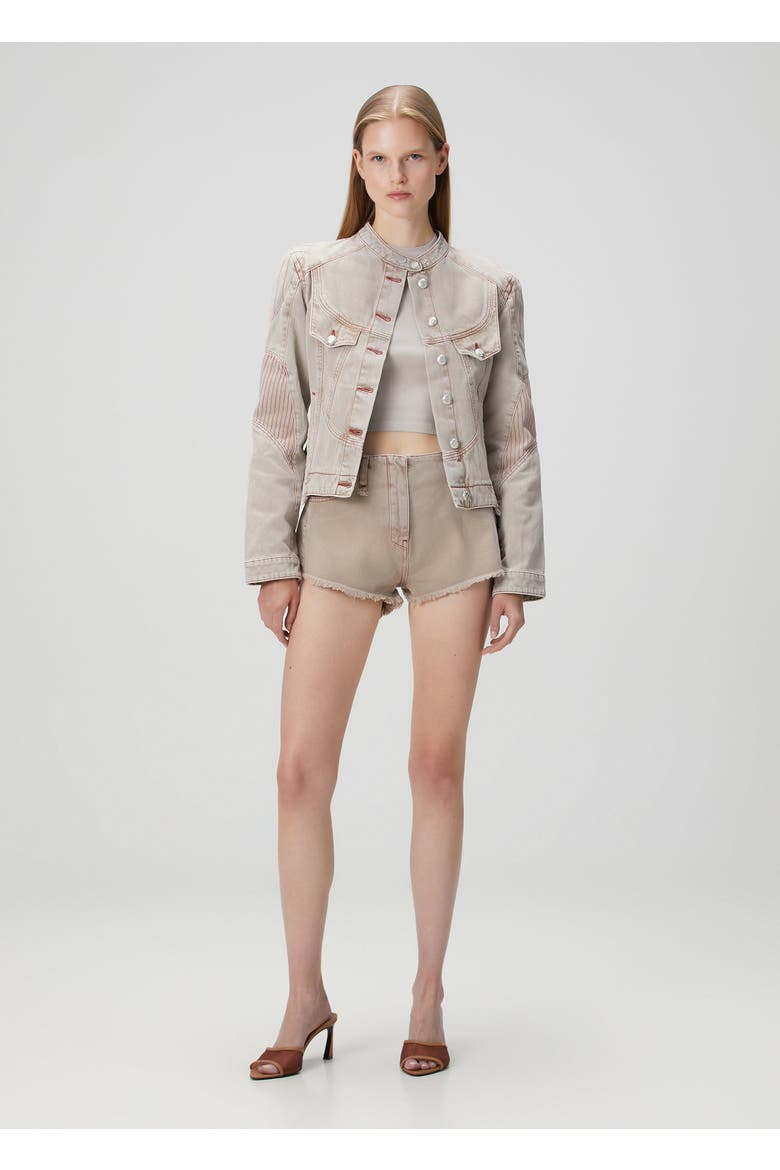 Pure Cotton Faded Super Mini Short, Alternate, color, BEIGE