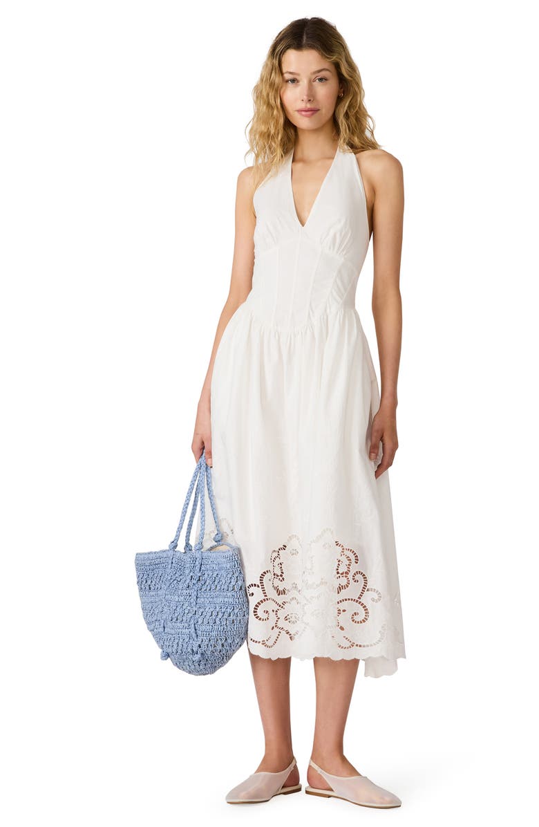 Steve Madden Margie Cutout Halter Midi Dress, Alternate, color, Antique