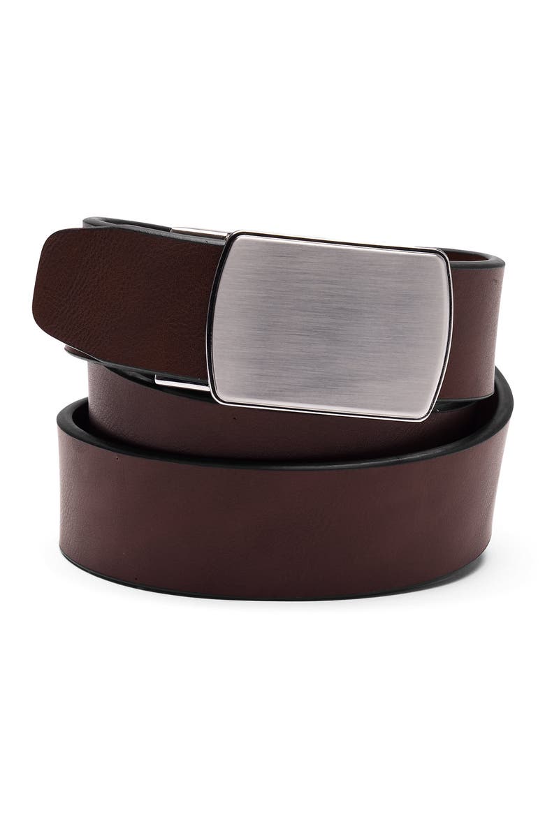 Leather Adjustable Slide Belt, Main, color, Brown