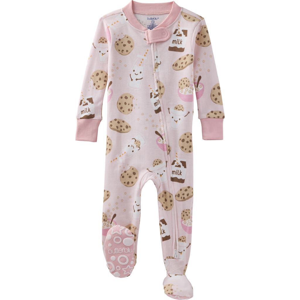 Butterblu Cruz One-piece Organic Cotton Footie Pajamas In Pink