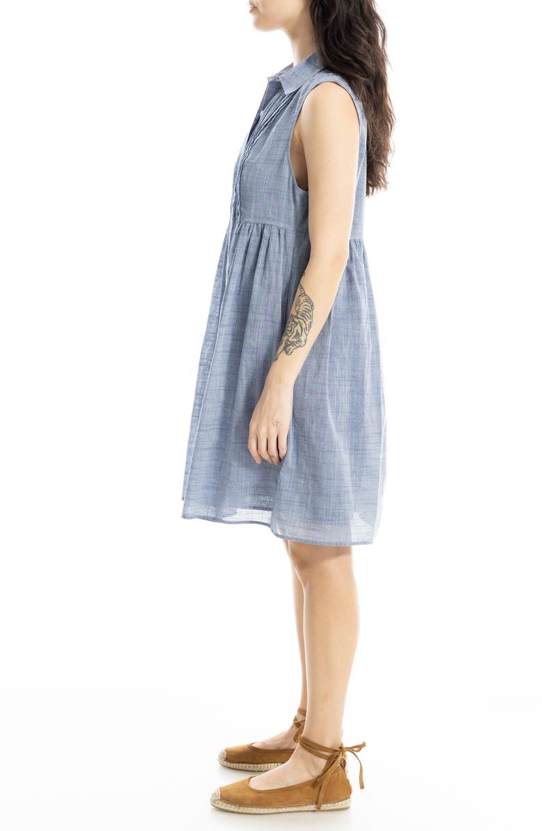 MAX STUDIO Sleeveless Cotton Chambray Shirtdress, Alternate, color, Chambray