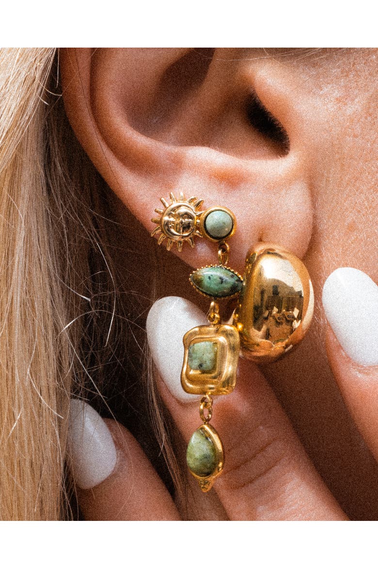 Richie Earrings, Alternate, color, Gold