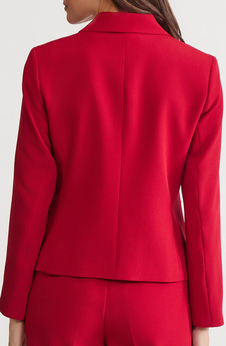 KASPER Single Brested Crepe Blazer, Alternate, color, Fire Red