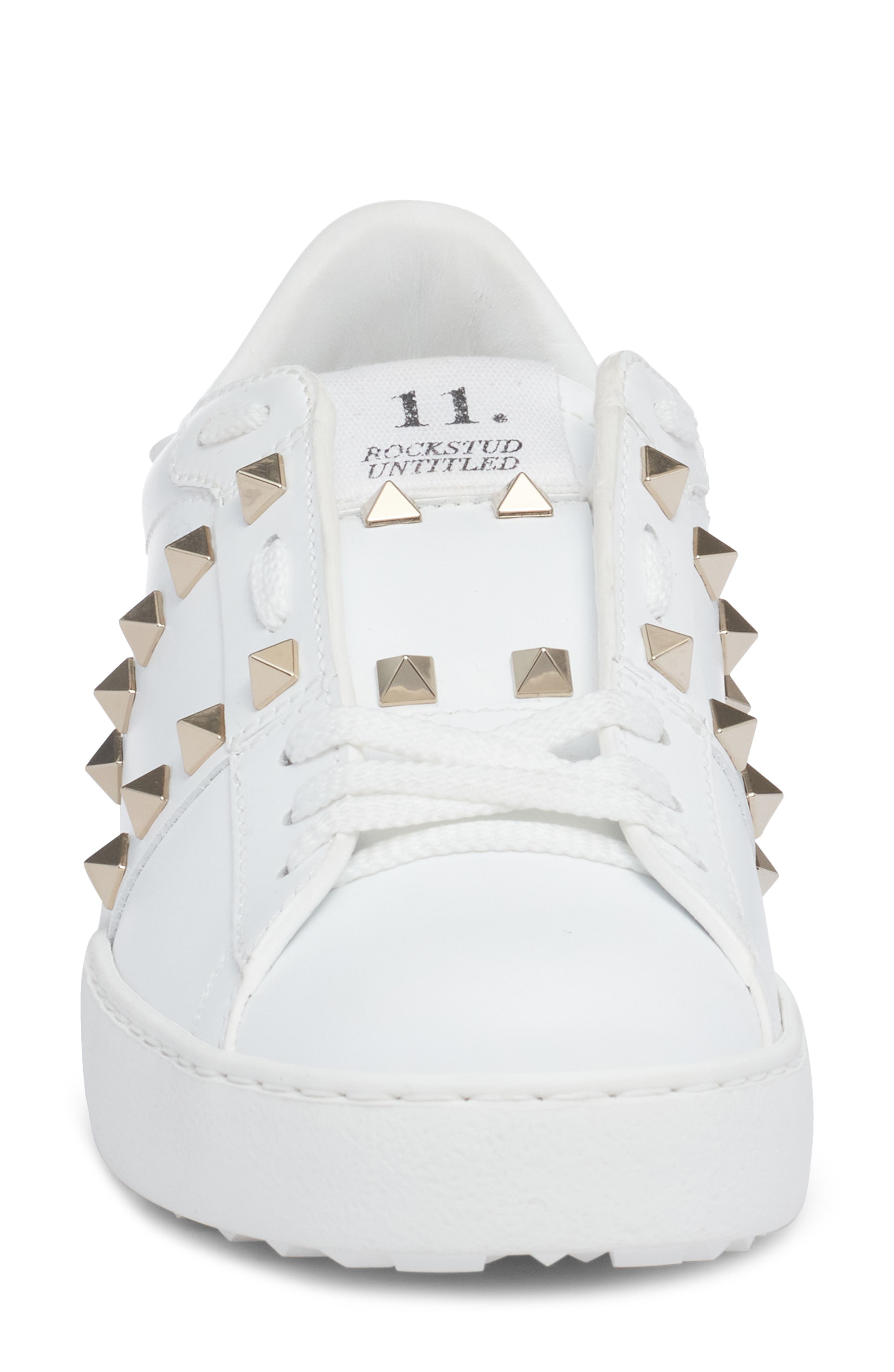 Valentino Garavani Rockstud Sneaker, Alternate, color, White Leather