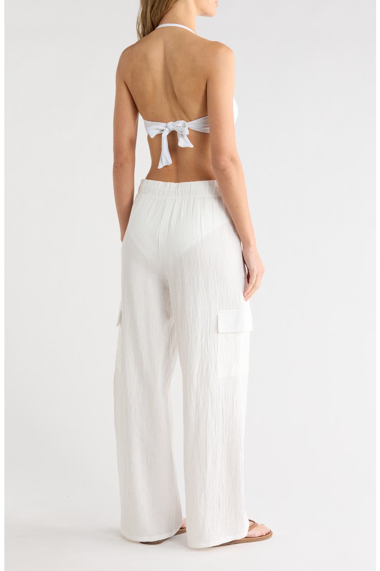 Gauze Cargo Pants, Alternate, color, WHITE