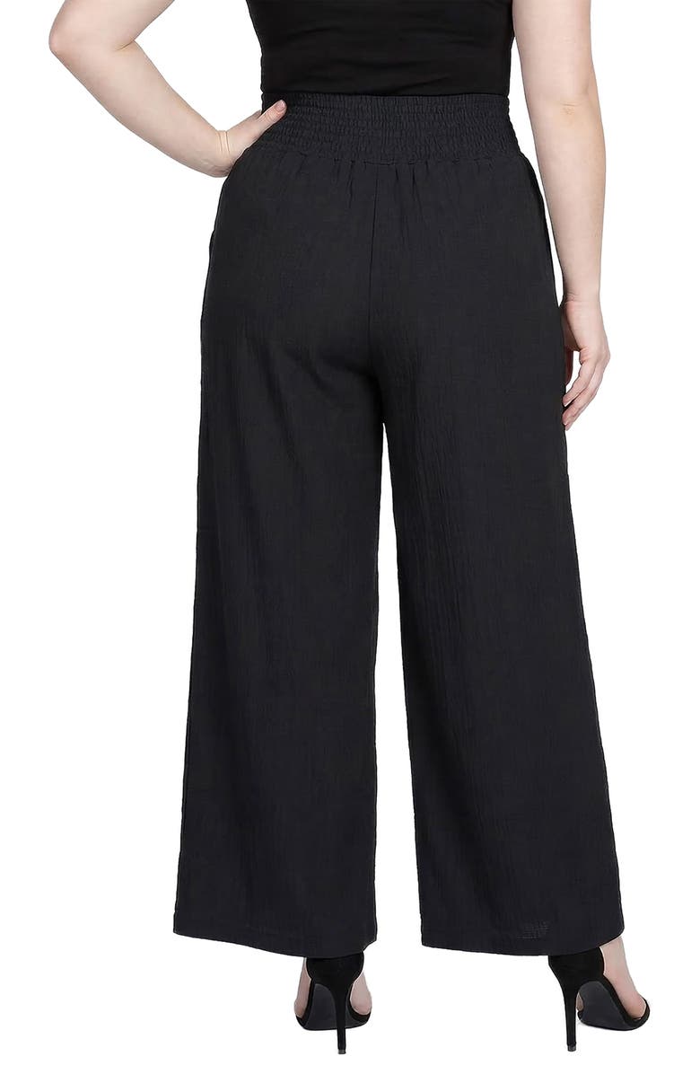 Standards & Practices Smock Waist Wide Leg Pants, Alternate, color, Black