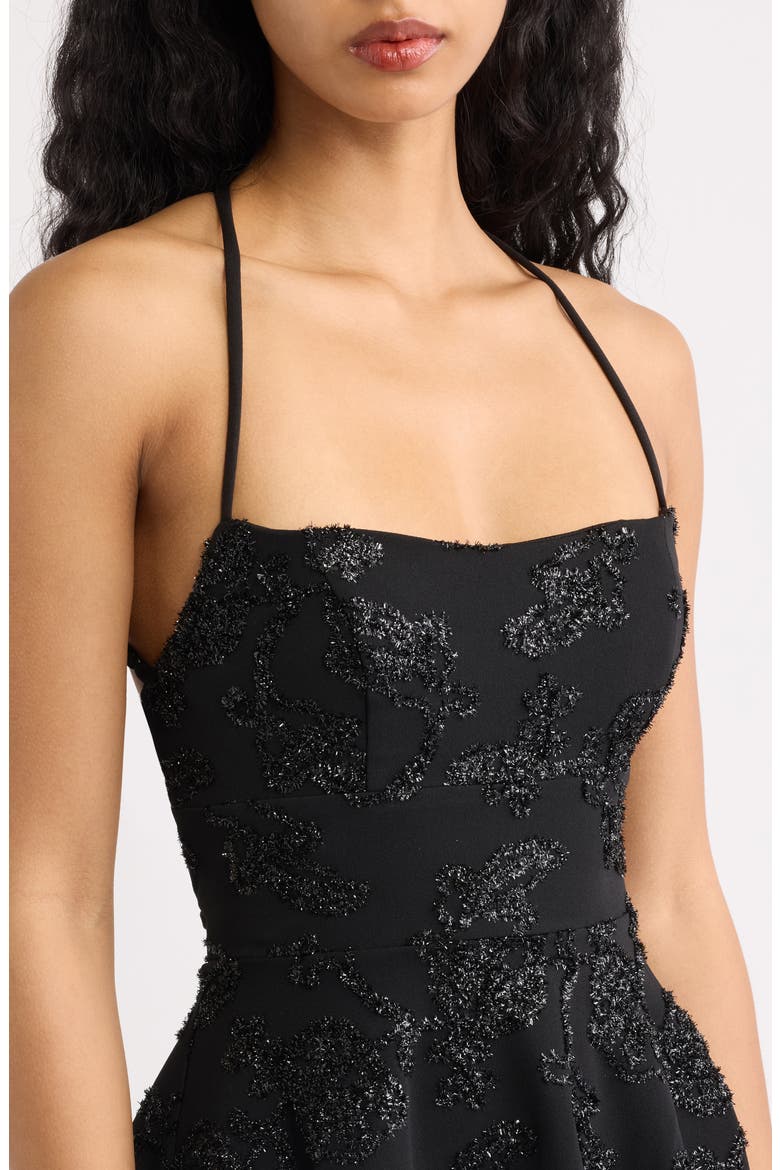 Embroidered Sequin Minidress, Alternate, color, BLACK