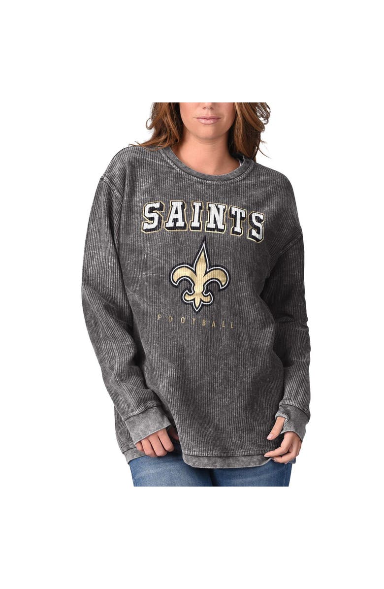 G-III 4HER BY CARL BANKS Women's G-III 4Her by Carl Banks Black New Orleans Saints Comfy Cord Pullover Sweatshirt, Alternate, color, Black