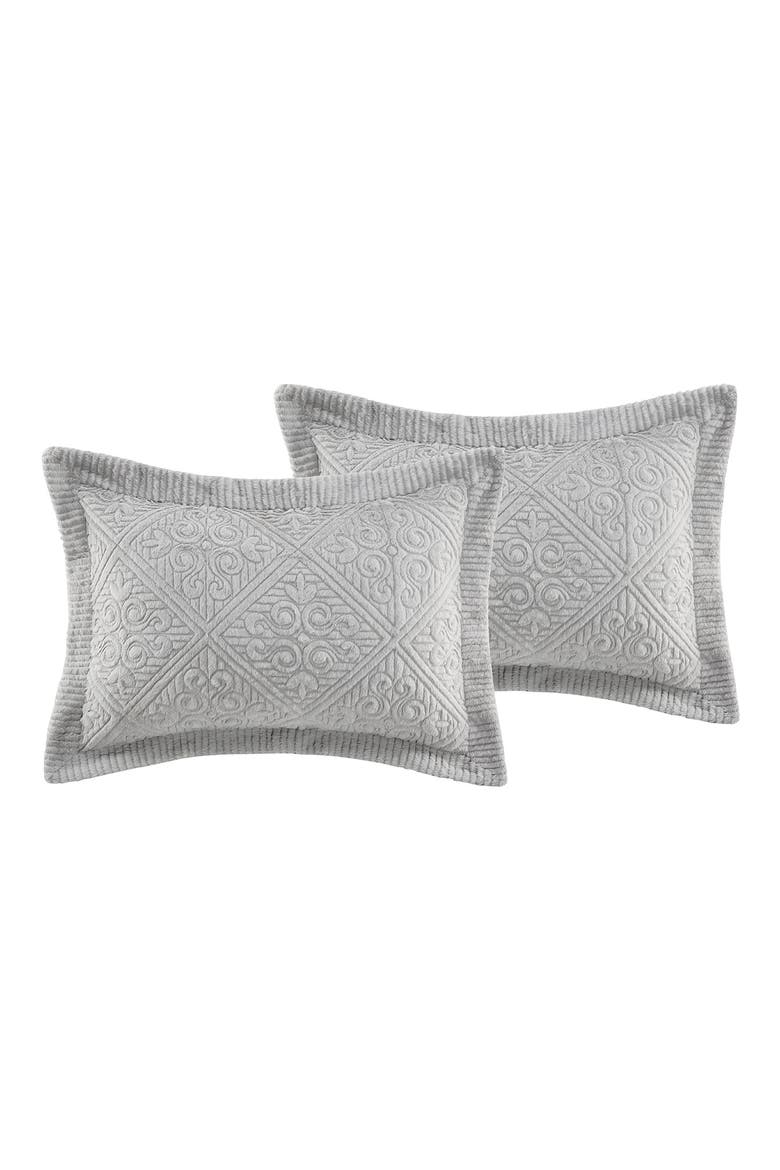 Westland Quilted Plush Bedspread Set, Alternate, color, GREY